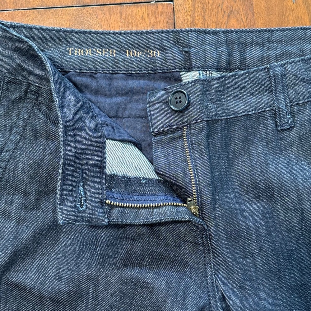 Talbots Womens Wide Leg Trouser Jeans Size 10 Petite Dark Wash Denim Classic - Picture 3 of 9